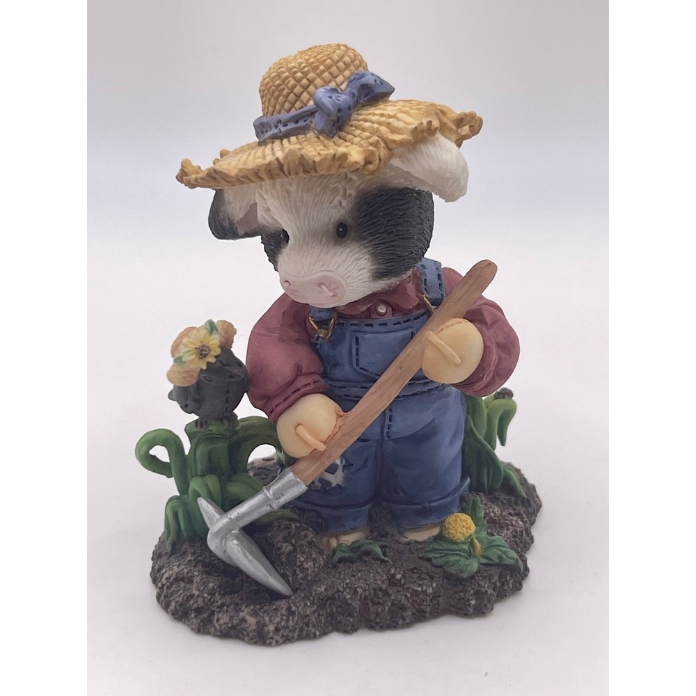 Enesco Mary Moo Moos Gardening Figurine 1996 Vintage 207071